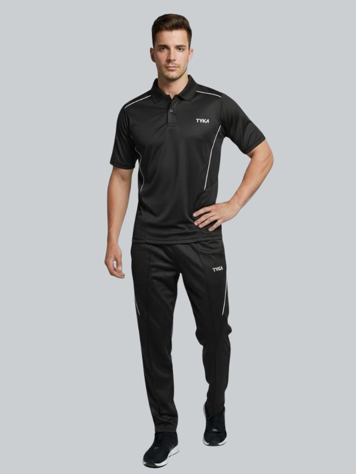 Tyka Men’s Black Sports Track Pants | Slim Fit Running |Cricket |Training Joggers | Quick Dry Activewear